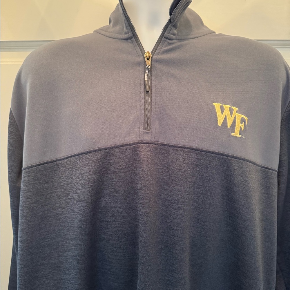 Champion Gray Quarter-Zip Pullover with Wake Forest Emblem